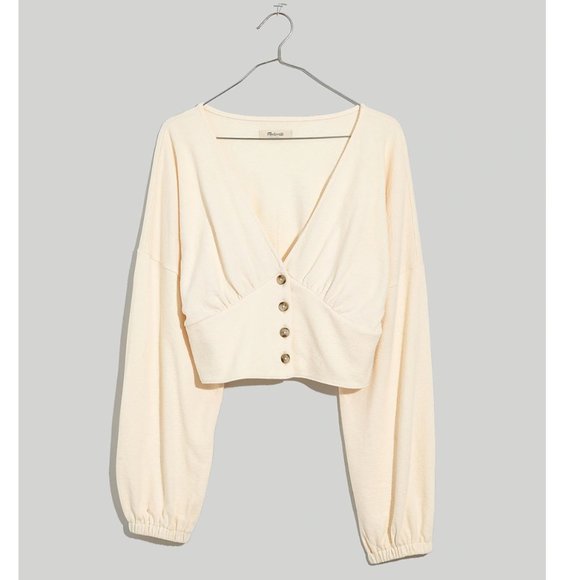 Madewell Tops - Madewell Deep-V Button-Front Crop Top - Cozy Elegance for Effortless Style 💫
